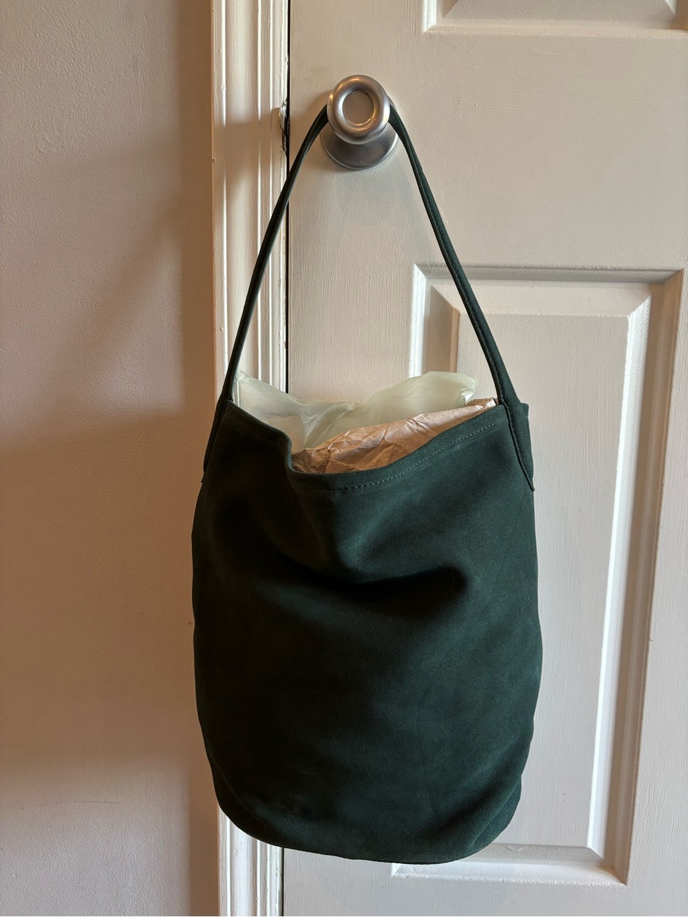 J. Crew Berkeley Bucket Bag in Midnight Foliage Suede - Picture 7 of 9